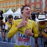 La joie de Pogacar après l'ultime chrono KEYSTONE/EPA/LAURENT CIPRIANI / POOL